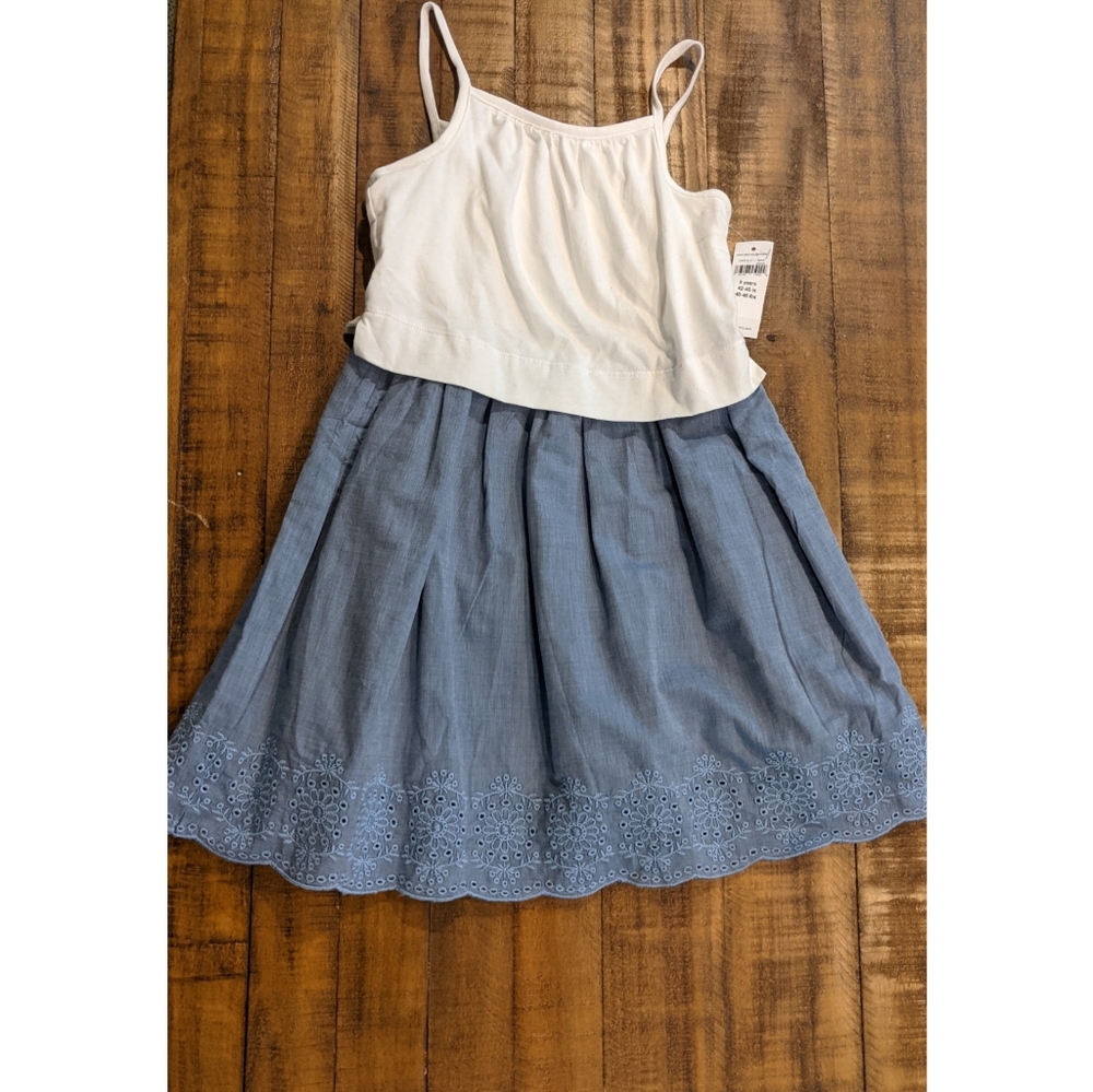 Baby Gap girls dress 5, denim bottom with white strapless top